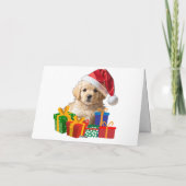 かわいいクリスマスの子犬 カード (裏面)