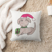 かわいいクリスマスの子犬 クッション (ブランケット)