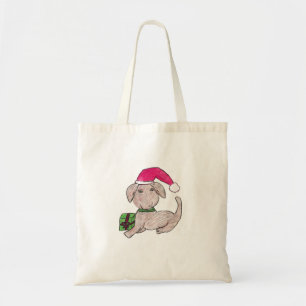 かわいいクリスマスの子犬 トートバッグ