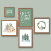 かわいいクリスマスの子犬 ポスター