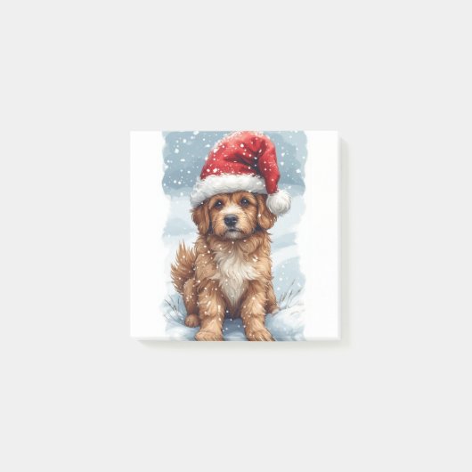 かわいいクリスマスの子犬 ポストイット (正面)