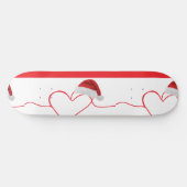 かわいいクリスマスの子猫とハートラインレギンス スケートボード (横)