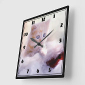かわいいクリスマスの子猫の写真 スクエア壁時計 (傾斜)