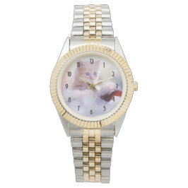 かわいいクリスマスの子猫の写真 腕時計