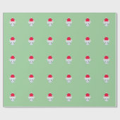 かわいいクリスマスの子猫パターン ラッピングペーパー (フラット)