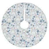 かわいいクリスマスの子猫 ブラッシュドポリエステルツリースカート (正面)