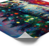 かわいいクリスマスの子猫 ポスター (角)