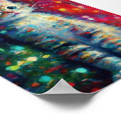 かわいいクリスマスの子猫 ポスター (角)