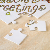 かわいいクリスマスの季節の挨拶 - ポインセチア ジグソーパズル (側面)