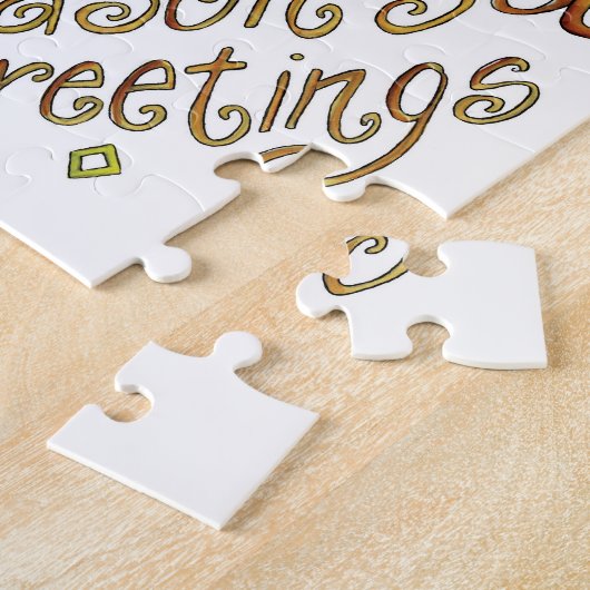 かわいいクリスマスの季節の挨拶 - ポインセチア ジグソーパズル (側面)