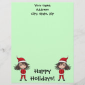 かわいいクリスマスの小エルフちび レターヘッド (正面)