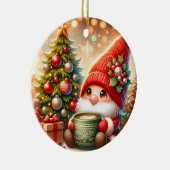 かわいいクリスマスの小人 セラミックオーナメント (右)