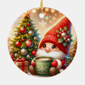 かわいいクリスマスの小人 セラミックオーナメント (裏面)