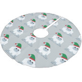 かわいいクリスマスの小妖精や小人の雪男 ブラッシュドポリエステルツリースカート (アングル)