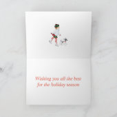 かわいいクリスマスの少女と犬 カード (内部)