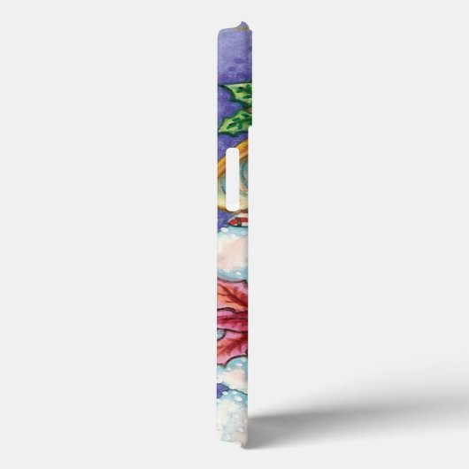 かわいいクリスマスの少女と雪だるま　ポインセチア Case-Mate iPhoneケース (裏面 / 右)