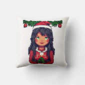 かわいいクリスマスの少女 クッション (裏面)