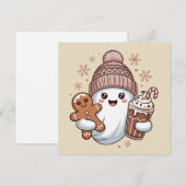 かわいいクリスマスの幽霊 ホリデー スプーキー クリスマス Xmas (正面/裏面)