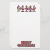 かわいいクリスマスの文房具 便箋 (正面/裏面)