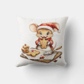 かわいいクリスマスの料理をするネズミ クッション (裏面)