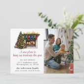 かわいいクリスマスの新しいホーム写真の動く告知 招待状 (スタンド正面)