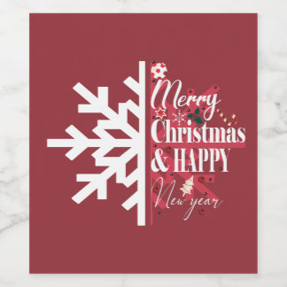 かわいいクリスマスの新年 ワインラベル