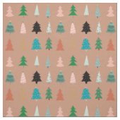 かわいいクリスマスの木ピンクの緑の青い点 ファブリック (見本)