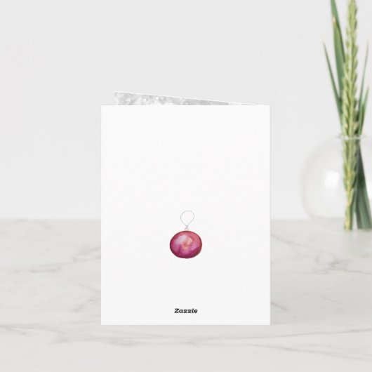 かわいいクリスマスの枝とボール シーズンカード (裏面)