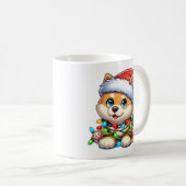 かわいいクリスマスの柴犬マグカップ コーヒーマグカップ (正面右)