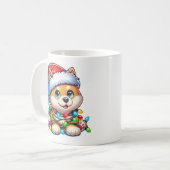 かわいいクリスマスの柴犬マグカップ コーヒーマグカップ (正面左)