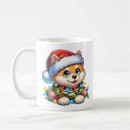 かわいいクリスマスの柴犬マグカップ コーヒーマグカップ