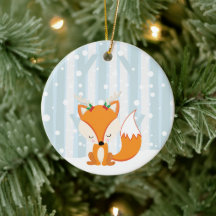 かわいいクリスマスの森林の狐