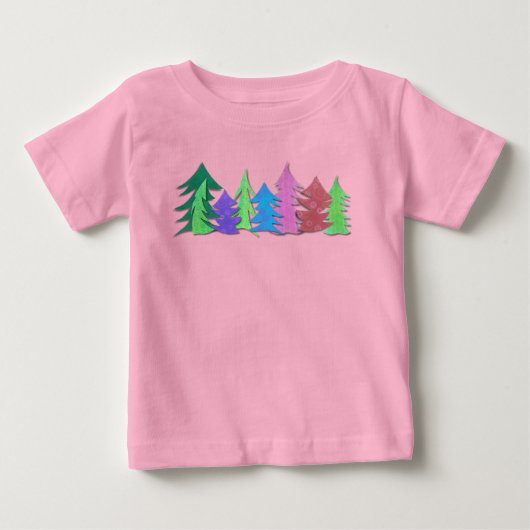 かわいいクリスマスの森 カラフル ベビーTシャツ (正面)