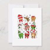 かわいいクリスマスの歯キャラ 面白いホリデー ノートカード (正面)