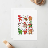かわいいクリスマスの歯キャラ 面白いホリデー ノートカード (正面/裏面インサイチュ)