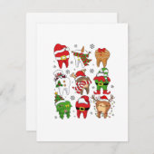 かわいいクリスマスの歯キャラ 面白いホリデー ノートカード (正面/裏面)