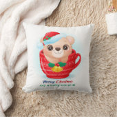 かわいいクリスマスの水彩ベビーベアの保育園 クッション (ブランケット)