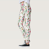 かわいいクリスマスの水彩飴の杖のパターン レギンス (左)