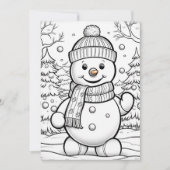 かわいいクリスマスの水色の雪だるまにメッセージの子供を追加 シーズンカード (正面)