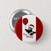 かわいいクリスマスの漫画くまのバッジ 缶バッジ (正面&裏面)