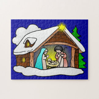 かわいいクリスマスの漫画の出生 ジグソーパズル
