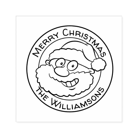 かわいいクリスマスの漫画サンタファミリーの挨拶 ラバースタンプ (インプリント)