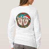 かわいいクリスマスの犬たち クリスマスサークル Tシャツ (裏面)
