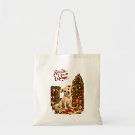 かわいいクリスマスの犬のイラスト トートバッグ