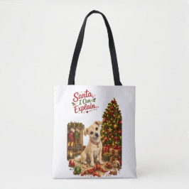 かわいいクリスマスの犬のイラスト トートバッグ