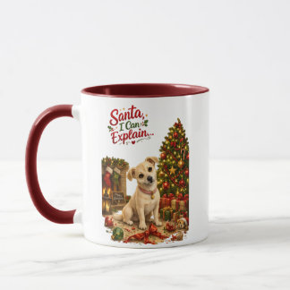 かわいいクリスマスの犬のイラスト マグカップ