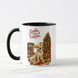 かわいいクリスマスの犬のイラスト マグカップ