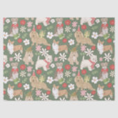 かわいいクリスマスの犬のパターン 薄葉紙 (正面)