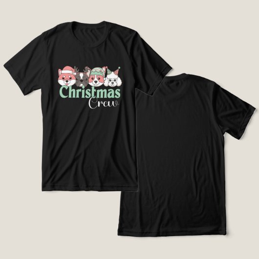 かわいいクリスマスの犬の仲間たち トライブレンドＴシャツ (デザイン正面&裏面)
