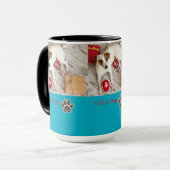 かわいいクリスマスの犬ギフトマグ マグカップ (正面左)